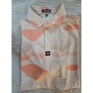 Bad Birdie Polo Shirt Men Medium Orange Golden Hour Golf Short Sleeve unique